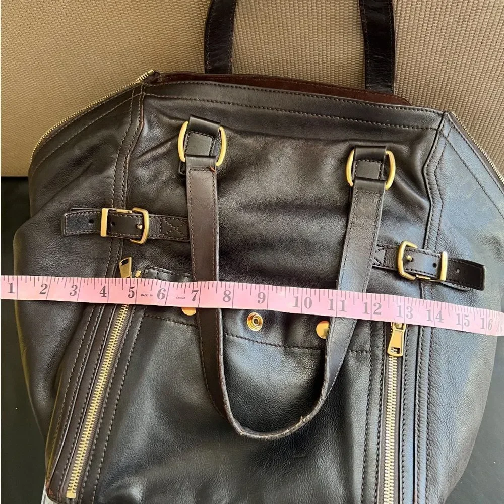 YSL handbag SAINT LAURENT purse DOWNTOWN shoulder bag PATENT LEATHer TOTE